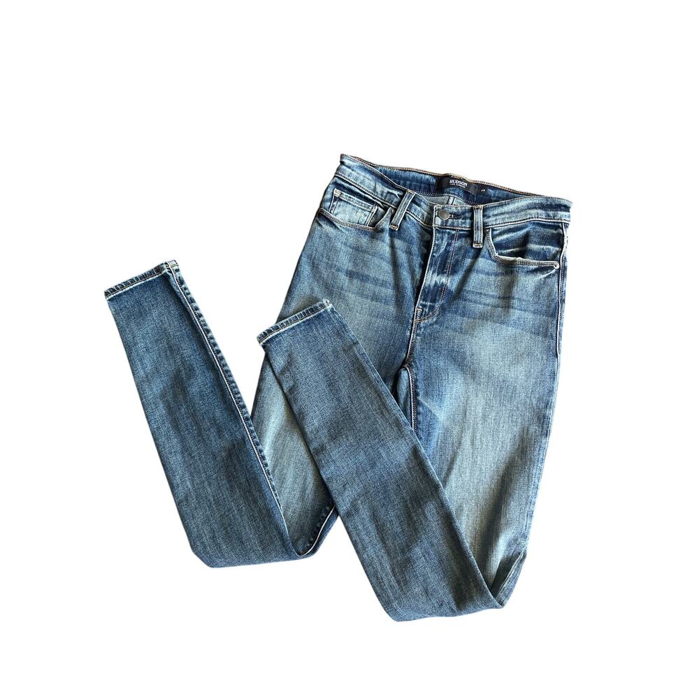 NWT Women's size 25 Hudson Barbara High Rise Super Skinny Distressed Jeans